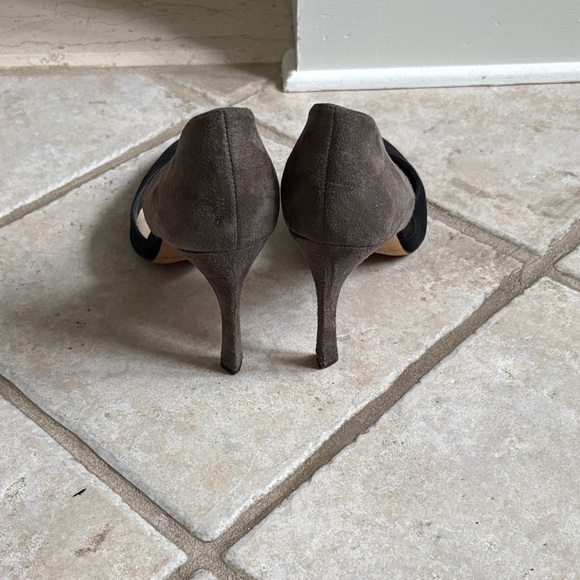 Via Spiga Two-Tone Black and Grey Suede Leather Heels - Picture 3 of 5